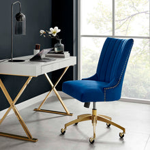Load image into Gallery viewer, Empower Channel Tufted Performance Velvet Office Chair in Gold