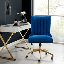 Load image into Gallery viewer, Empower Channel Tufted Performance Velvet Office Chair in Gold