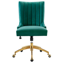 Load image into Gallery viewer, Empower Channel Tufted Performance Velvet Office Chair in Gold