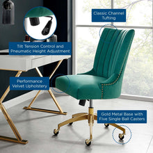 Load image into Gallery viewer, Empower Channel Tufted Performance Velvet Office Chair in Gold