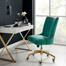 Load image into Gallery viewer, Empower Channel Tufted Performance Velvet Office Chair in Gold