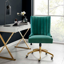 Load image into Gallery viewer, Empower Channel Tufted Performance Velvet Office Chair in Gold