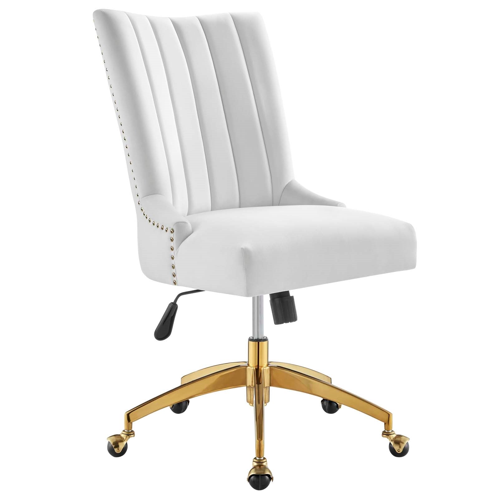 Empower Channel Tufted Performance Velvet Office Chair in Gold