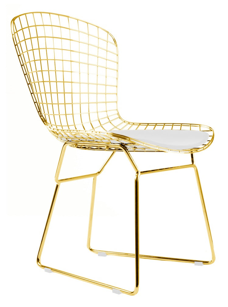 Bertoia Wire Side Chair Gold Finish