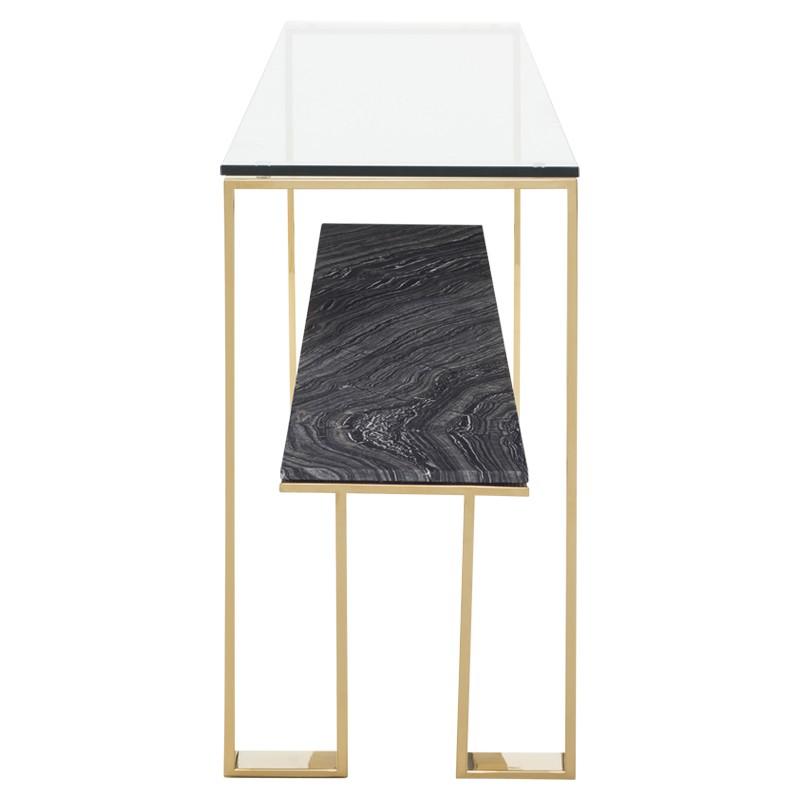 Tierra Console Table Black Marble