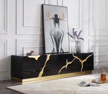 Load image into Gallery viewer, Paramount TV Stand With Gold Accents