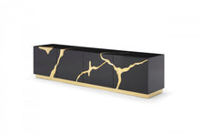 Load image into Gallery viewer, Paramount TV Stand With Gold Accents