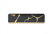 Load image into Gallery viewer, Paramount TV Stand With Gold Accents
