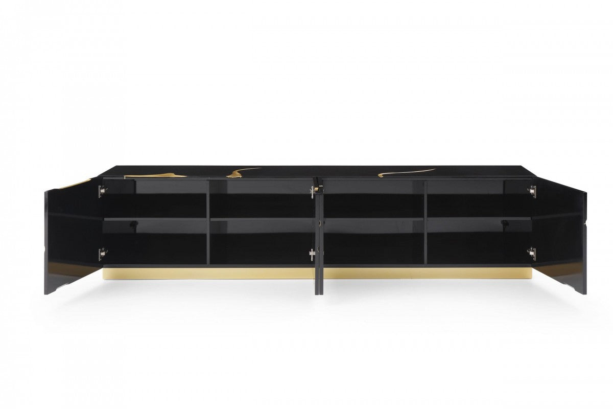 Paramount TV Stand With Gold Accents
