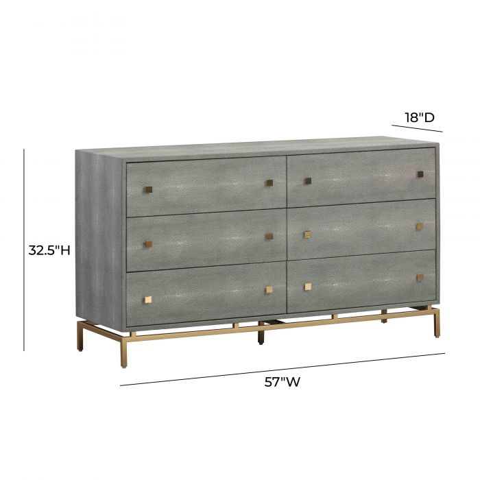 Pesce Shagreen 6 Drawer Dresser