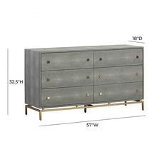Load image into Gallery viewer, Pesce Shagreen 6 Drawer Dresser
