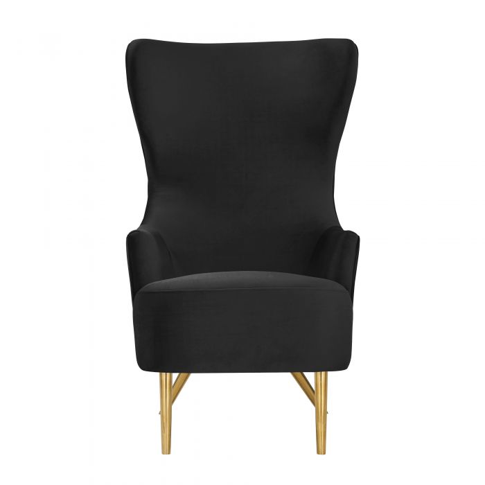 Julia Black Wingback Velvet Chair
