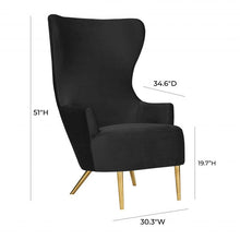 Load image into Gallery viewer, Julia Black Wingback Velvet Chair