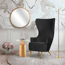 Load image into Gallery viewer, Julia Black Wingback Velvet Chair