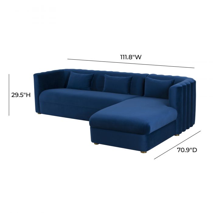 Callie Velvet Sectional - RAF