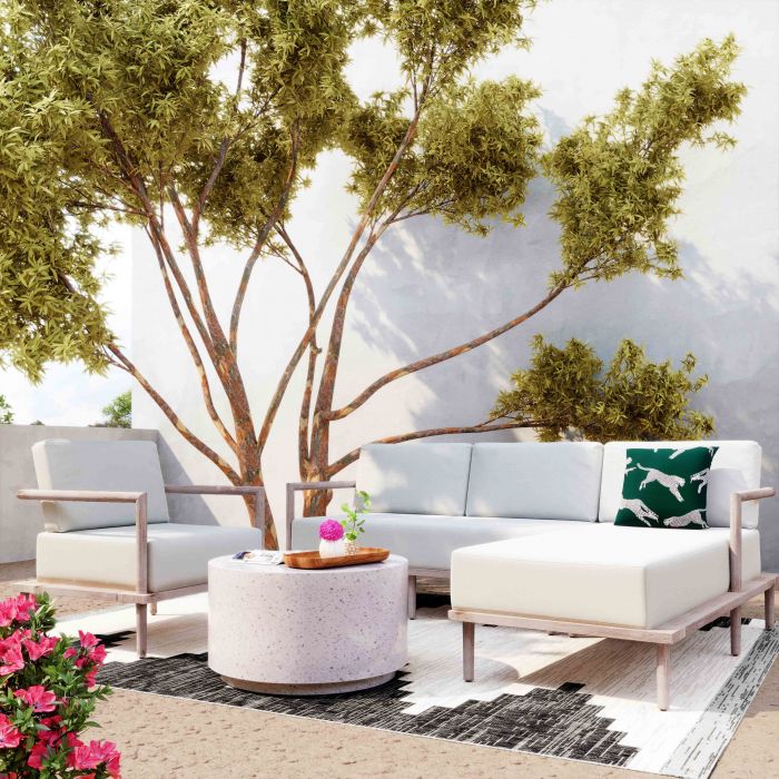 Emerson Cream Outdoor Lounge Chair